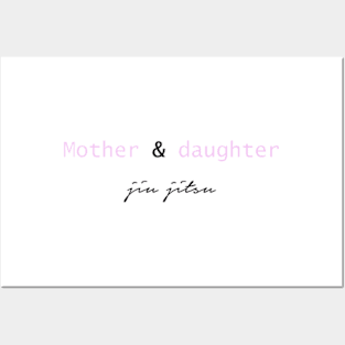 Mother and daughter jiu jitsu - black Posters and Art